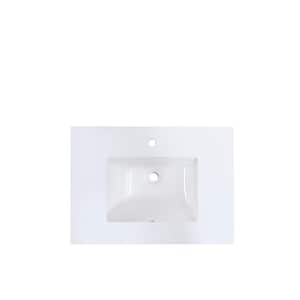 31 in. W x 22 in. D Engineered Composite Stone Vanity Top in White with White Single Basin