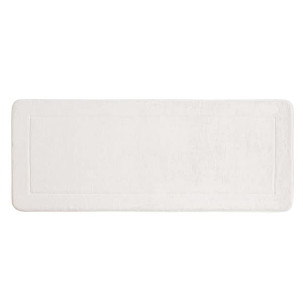 Oliver Brown Oliver Brown White 24 in. x 60 in. Terry Memory Foam Bath Rug