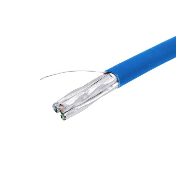 TRIPLETT CAT7 Solid Copper, CMX Rated, S/FTP Cable, Blue, 1000 ft