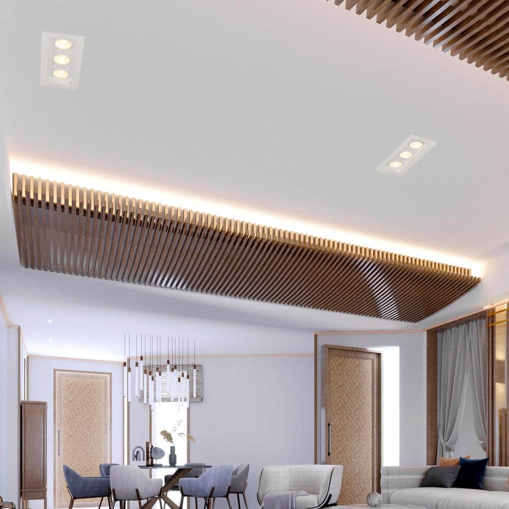 White Aluminum Square Recessed LED Downlight with Adjustable Heads