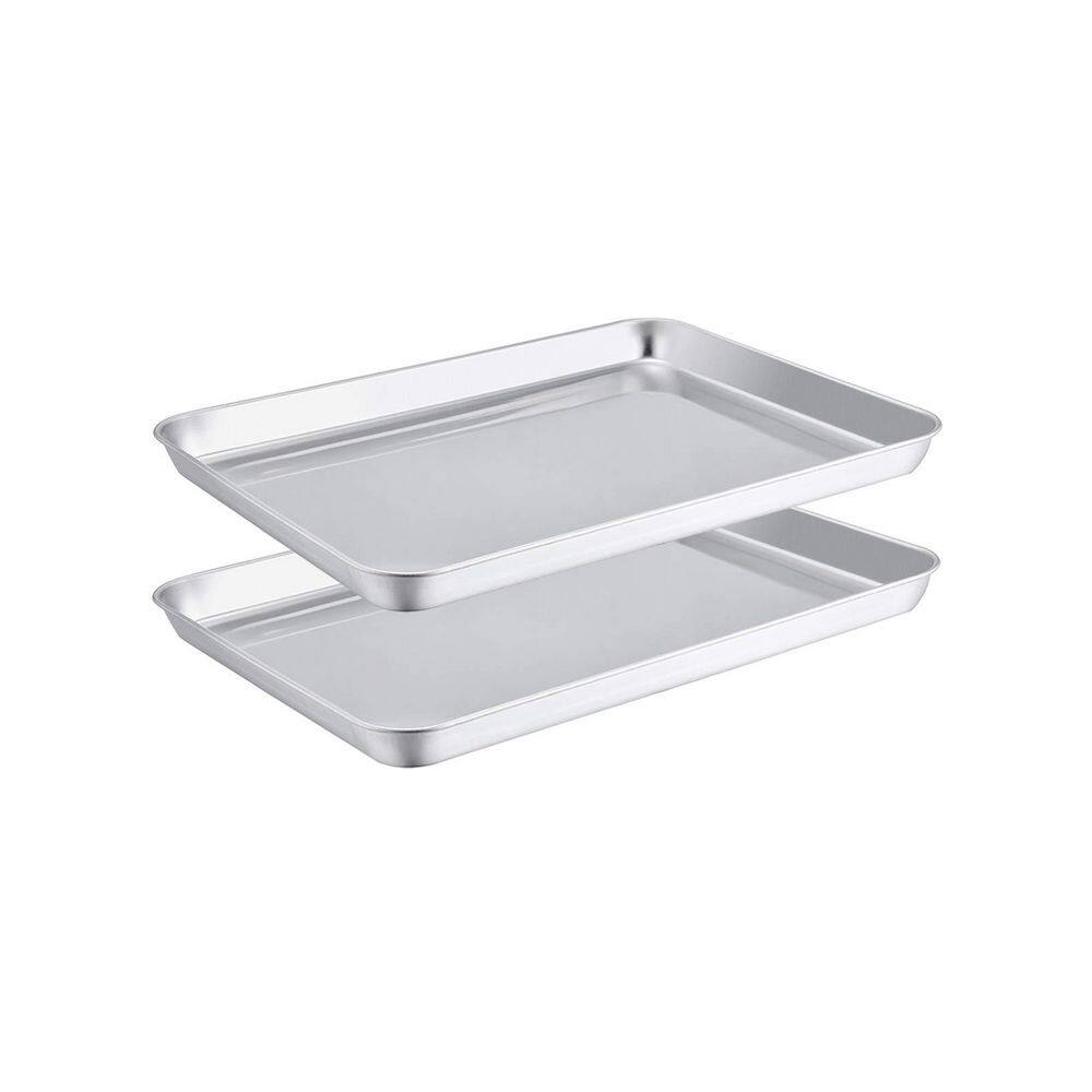 2-Piece Stainless Steel Nonstick Heavy Duty Single Toaster Oven Pan Set Mirror Finish Easy Clean for Oven price history on PriceWatchPro