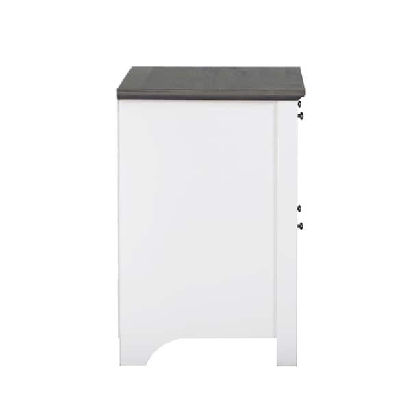 SAINT BIRCH Olivia Gray Oak and White File Cabinet SBOV4125LFWG