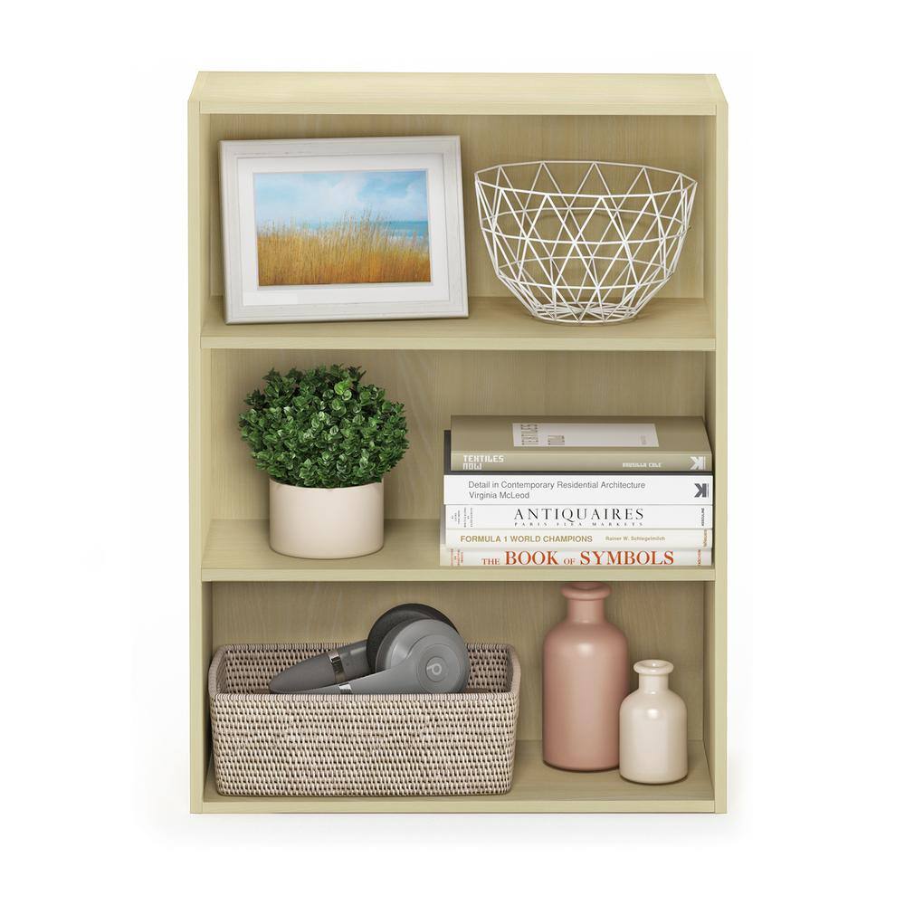 Steam Beech 3-Tier Light Wood Etagere Bookcase