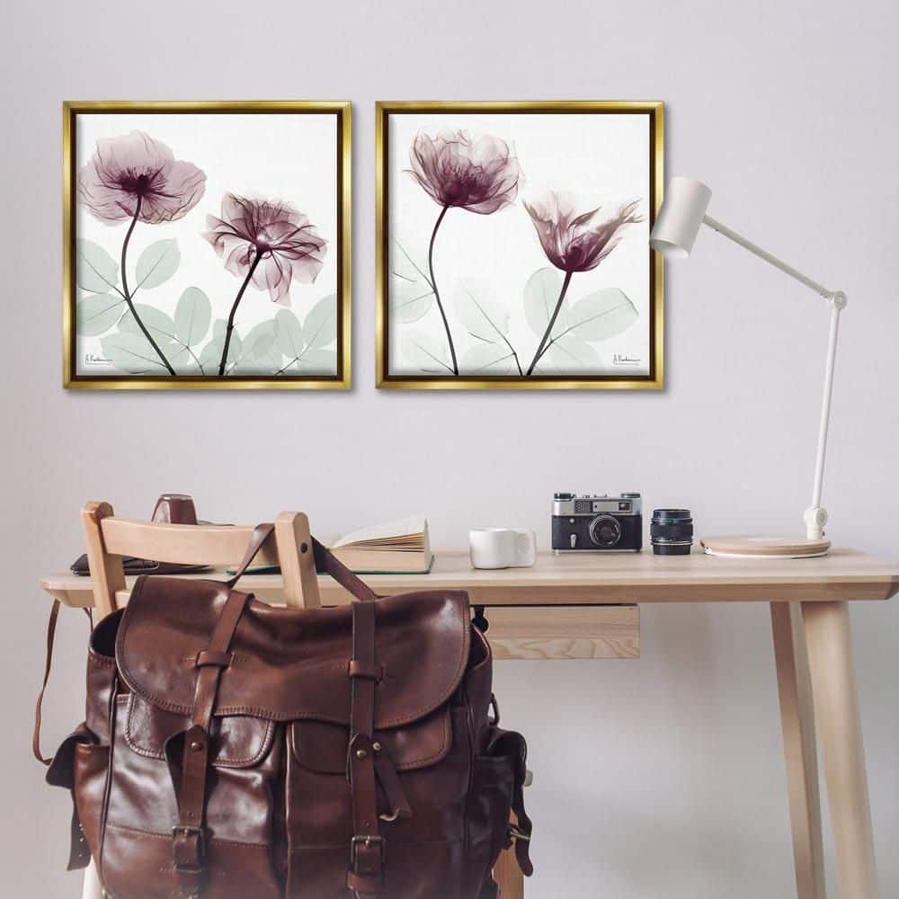 Delicate Mauve Flowers by Albert Koetsier 2-Piece Gold Floater Frame Nature Graphic Art Print 25 in. x 25 in. price history on PriceWatchPro