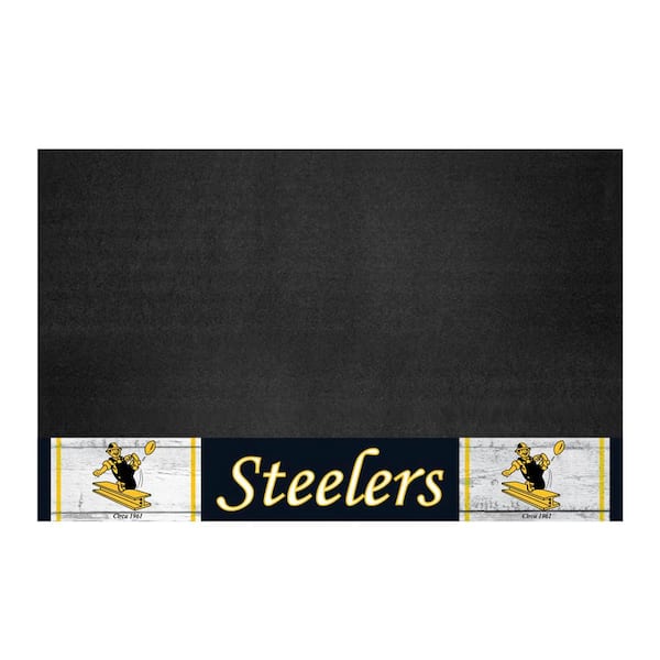 FANMATS 42 in. Pittsburgh Steelers Vintage Grill Mat