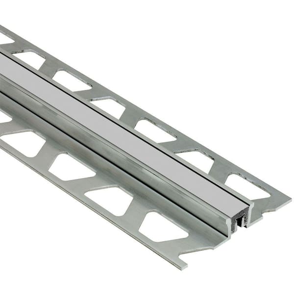 Schluter Dilex-KSN Aluminum with Classic Grey Insert 7/16 in. x 8 ft. 2-1/2 in. Metal Movement Joint Tile Edging Trim