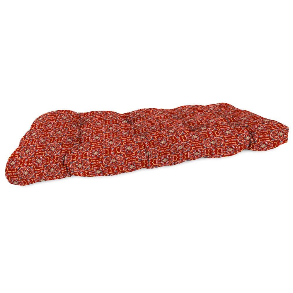 46 in. W x 19 in. D x 4 in. T Rectangular Outdoor Wicker Bench Cushion in Broadway Ruby price history on PriceWatchPro