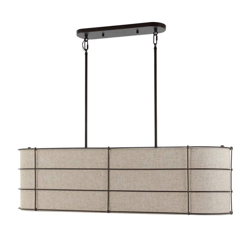 Chadwick 42" Rustic Farmhouse LED Linear Pendant in Oil-Rubbed Bronze