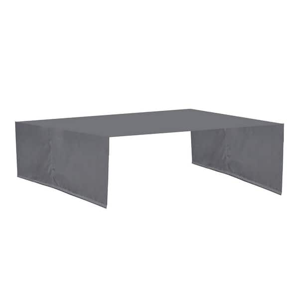 Unbranded 12 ft. x 9 ft. Grey Universal Replacement Canopy Top Cover for Curved Outdoor Pergola Structure