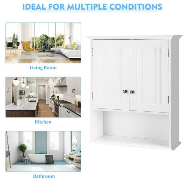 WELLFOR CY bathroom cabinet 23.5-in x 28-in x 8-in White Bathroom