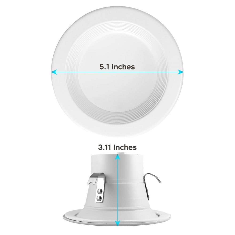 White 4-Inch Aluminum LED Recessed Can Lights with Adjustable Color Temperature