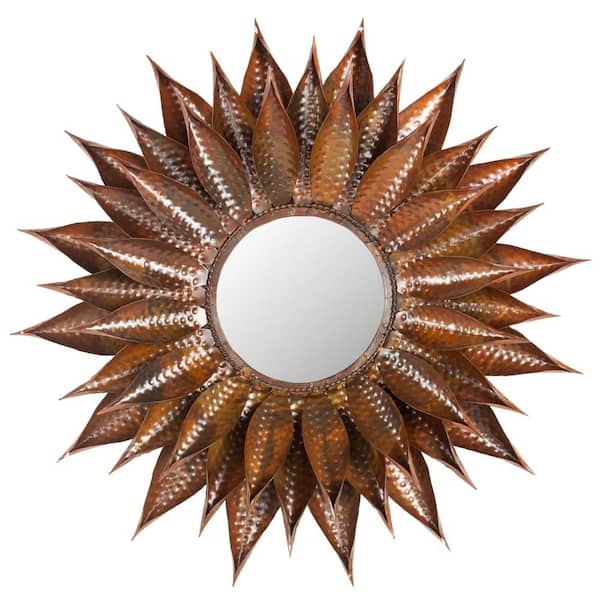 SAFAVIEH Sunflower 28.3 in. x 28.3 in. Iron and Glass Framed Mirror