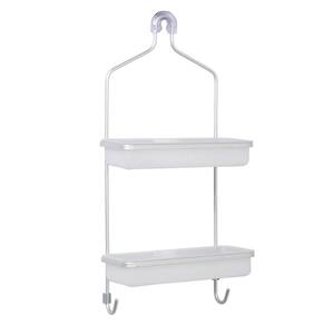 NeverRust Aluminum Adjustable Shower Caddy in Satin Chrome and Frosted
