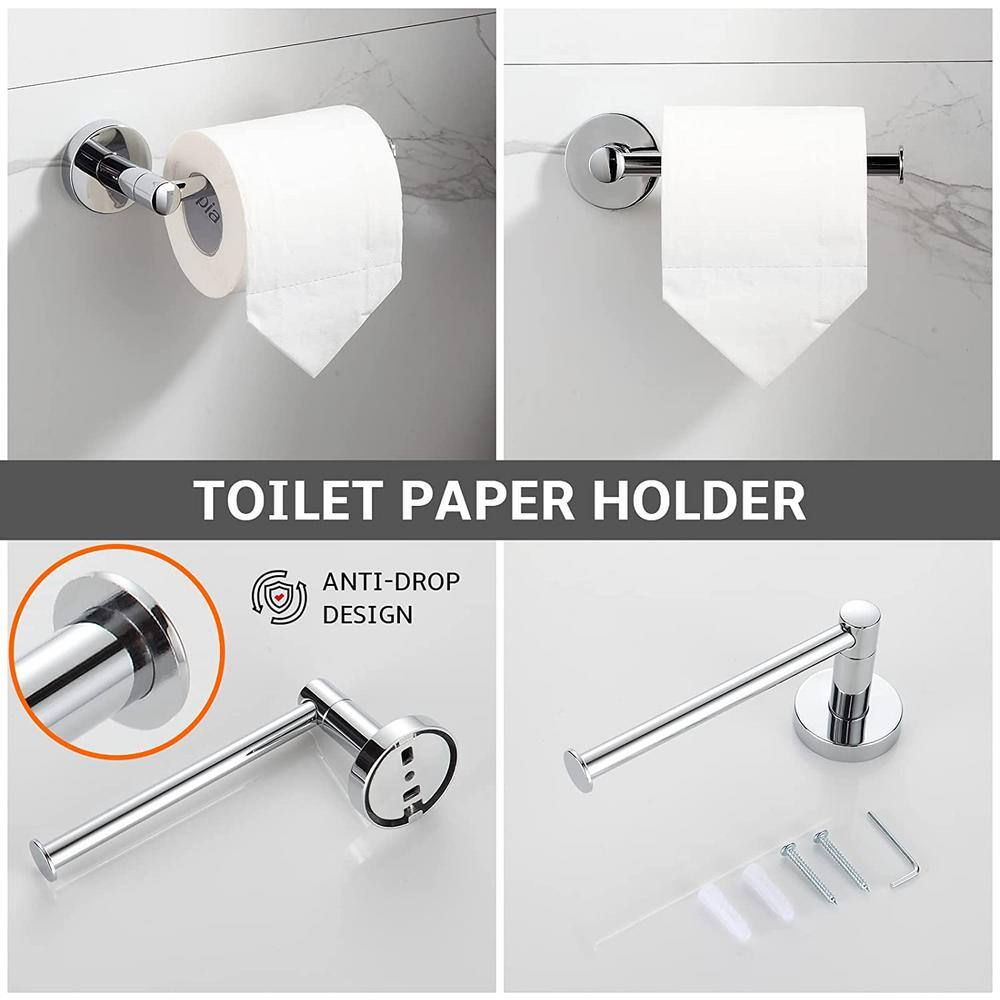 Chrome Adjustable Wall Mounted Bathroom Towel Rack Set