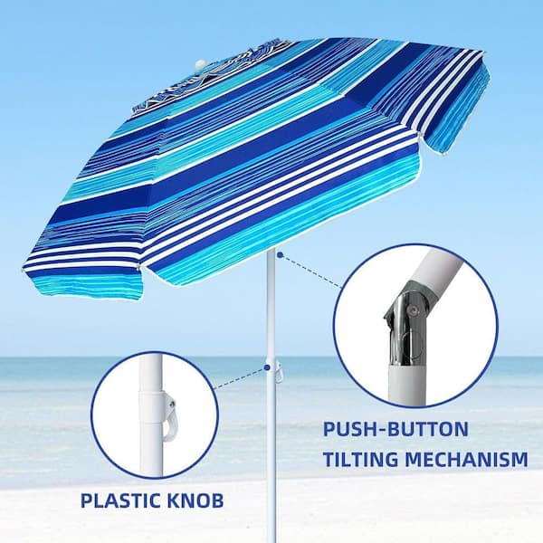 6.5 ft .Heavy Duty Beach Umbrella with tilt Air Vent Sun Shelter