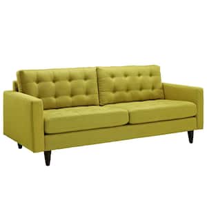 Empress 84.5 in. Wheatgrass Polyester 4-Seater Tuxedo Sofa with Square Arms