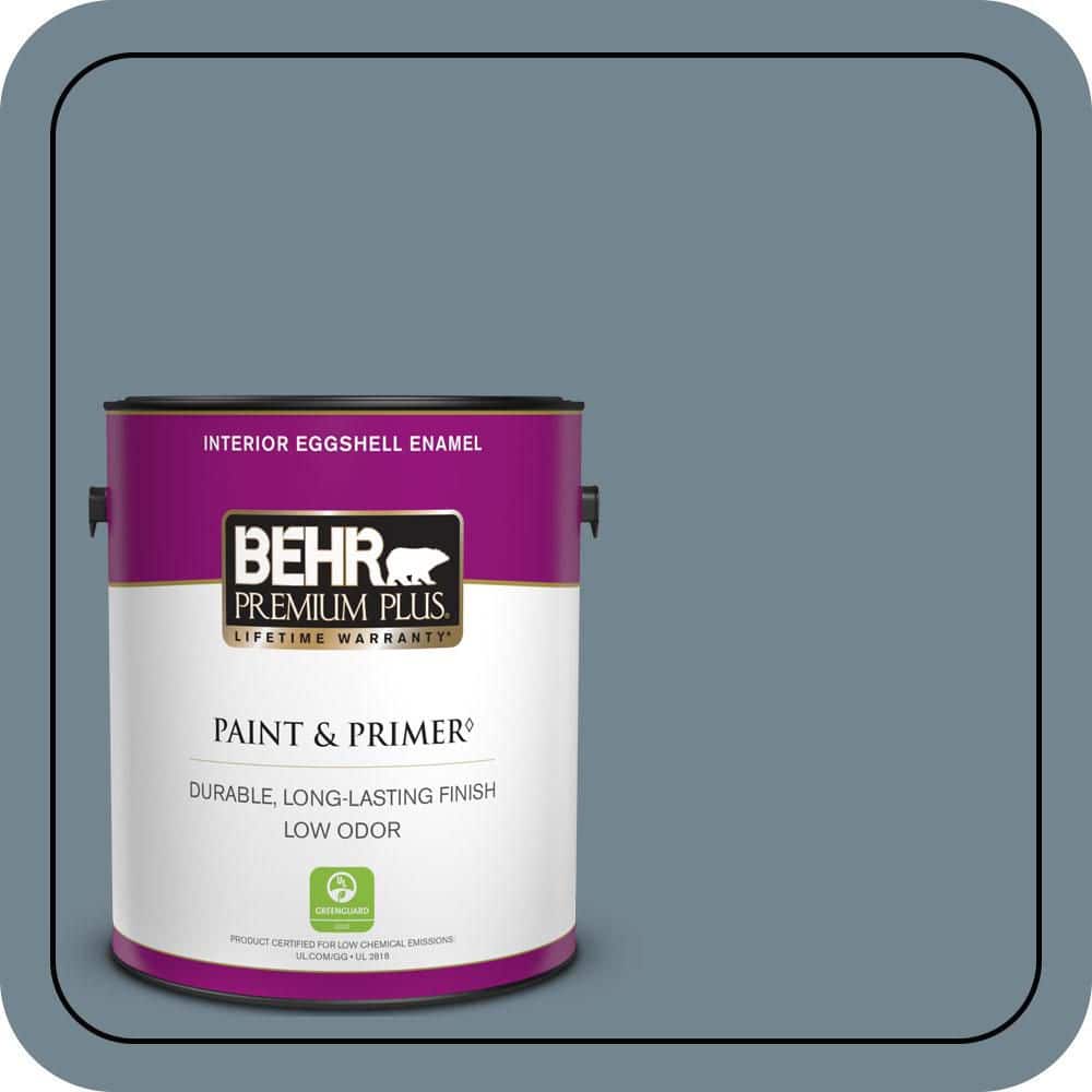 1 gal. #N480-5 Adirondack Blue Eggshell Enamel Low Odor Interior Paint & Primer price history on PriceWatchPro