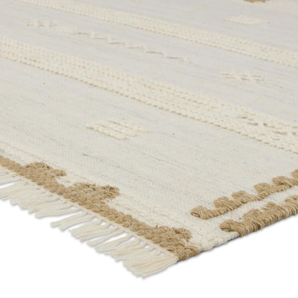 Noble Ivory/Brown 5 ft. x 8 ft. Tribal PET Indoor/Outdoor Area Rug