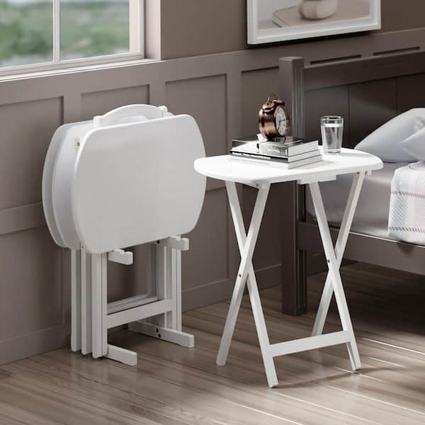 Winsome Wood Corbett 15.75 In White Oversized 5-Pc Snack/End Table