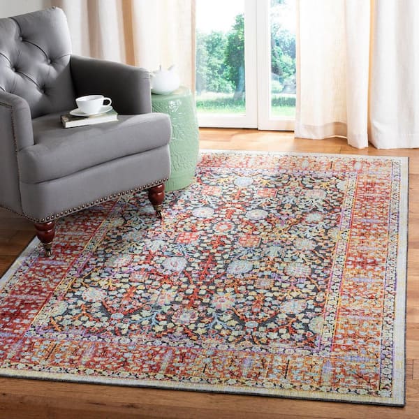 Provance 4 ft. x 6 ft. Red/Black Oriental Ornate Area Rug