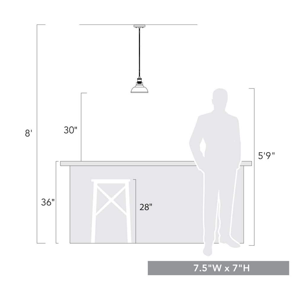 Matte Black Mini Pendant Light with Glass Shade