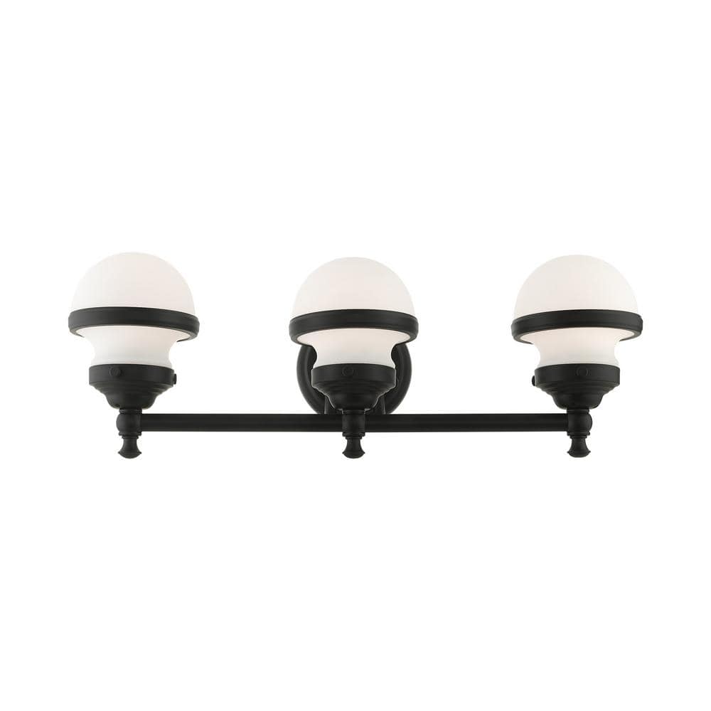 Oldwick Sleek 3-Light Vanity Sconce with Satin Opal White Glass