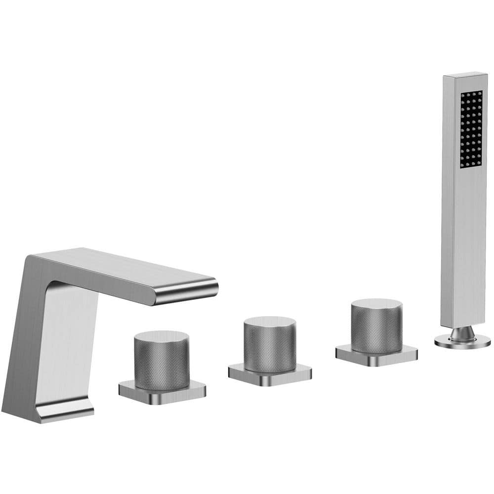 3-Handle Minimalist Roman Tub Faucet with Hand Shower in Brushed Nickel price history on PriceWatchPro