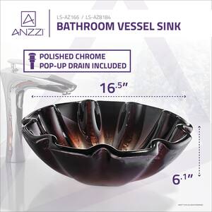 Tara Deco-Glass Vessel Sink in Opal Crest