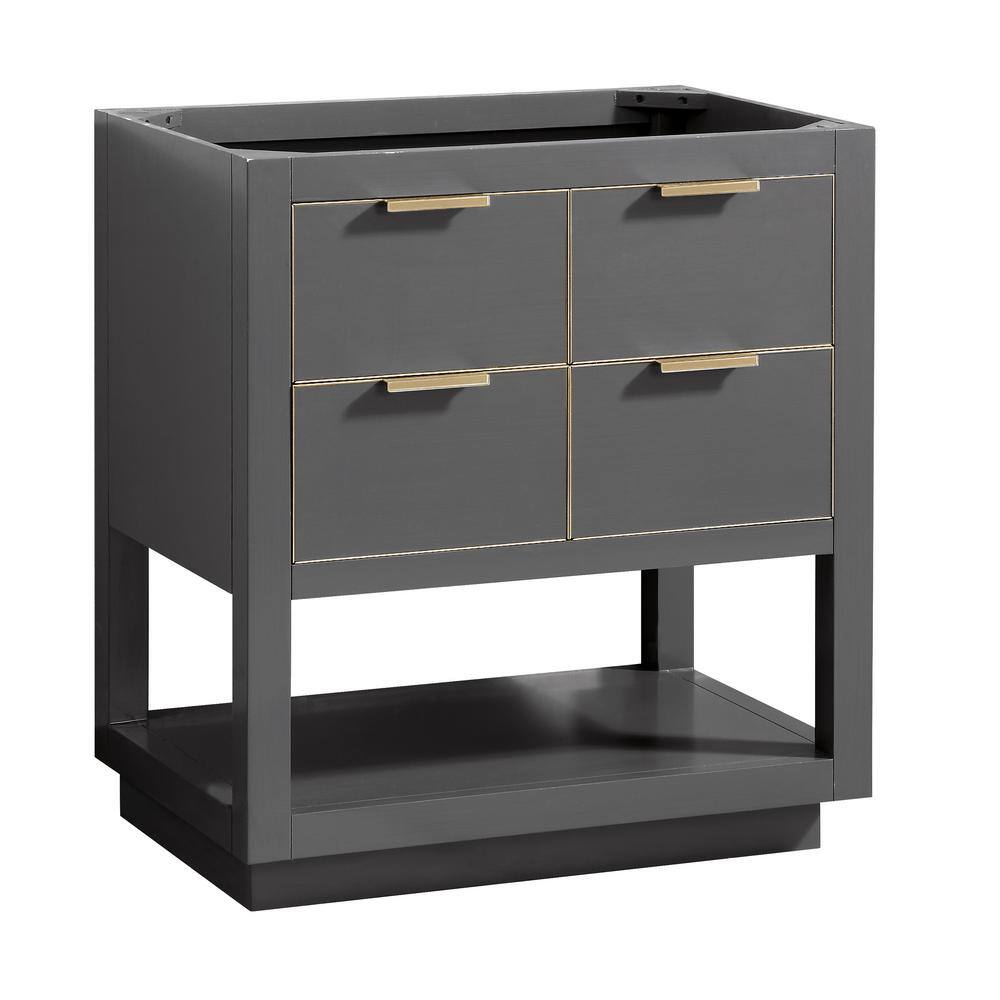 Twilight Gray Solid Wood 30" Freestanding Vanity Cabinet