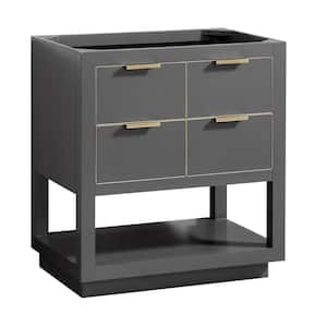 Allie 30 in. W x 21.5 in. D x 34 in. H Bath Vanity Cabinet Only in Twilight Gray with Gold Trim