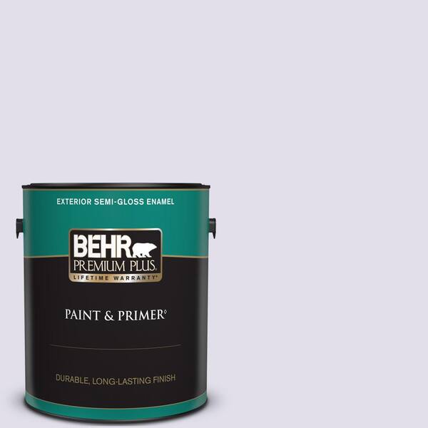 BEHR PREMIUM PLUS 1 gal. #M560-1 Sweet Bianca Semi-Gloss Enamel Exterior Paint & Primer