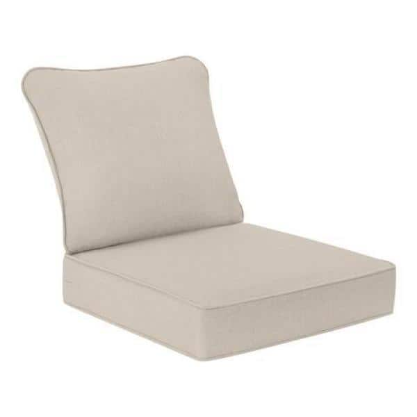 Hampton Bay 22 in. x 24 in. 2-Piece Deep Seating Outdoor Lounge Chair Cushion in Putty