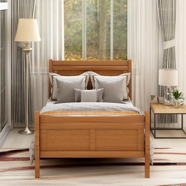 Oak sleigh bed frame sales