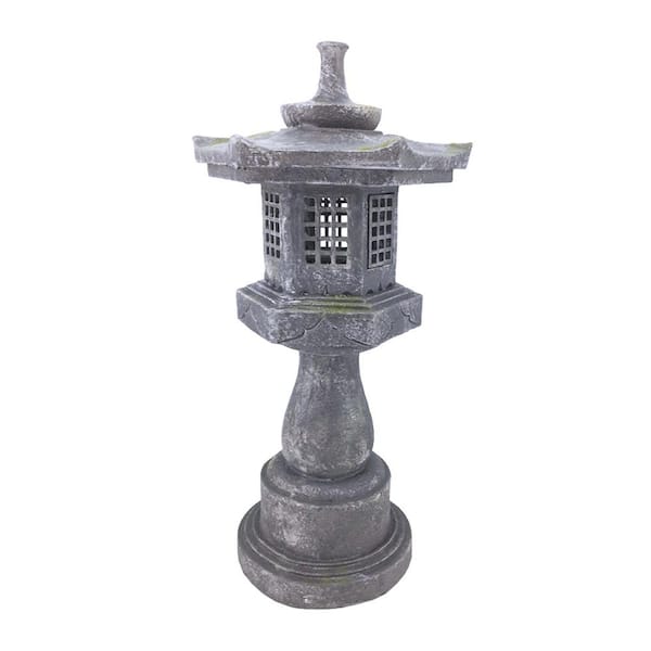 HI-LINE GIFT LTD. 38 in. Grey Stone Pagoda Lantern Garden Statue 76355 ...