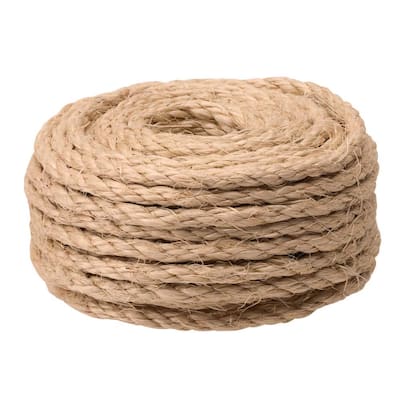 1/4 in. x 50 ft. Twisted Sisal Rope Twine, Natural