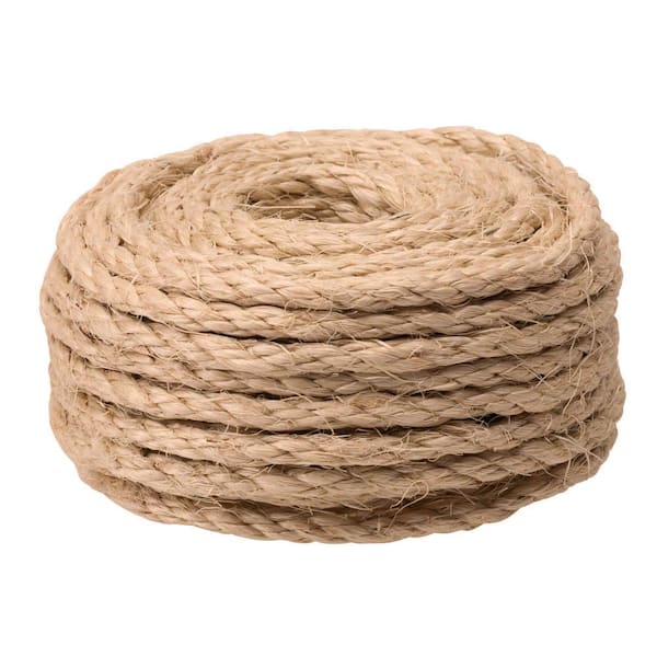 Everbilt 1/4 in. x 50 ft. Twisted Sisal Rope Twine, Natural