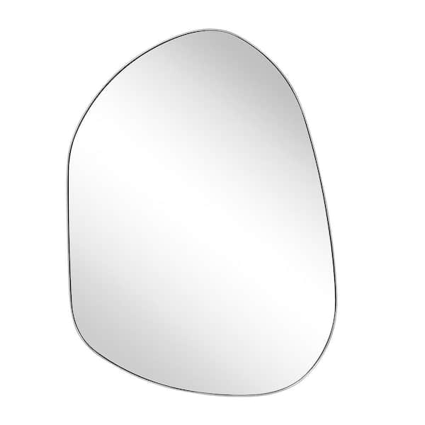 TEHOME Bertlinde 30 in. W x 22 in. H Novelty/Specialty Irregular Shape Metal Framed Wall Mount Bathroom Vanity Mirror in Chrome