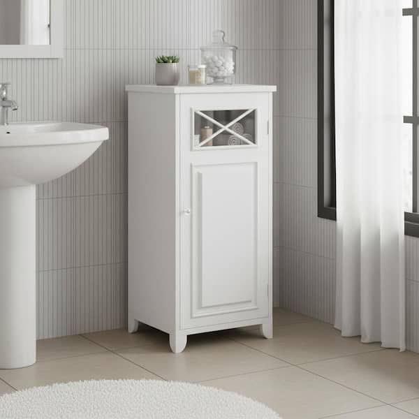Dawson 15 in. W x 32 in. H x 13 in. D Freestanding Slim Floor Storage Cabinet, White