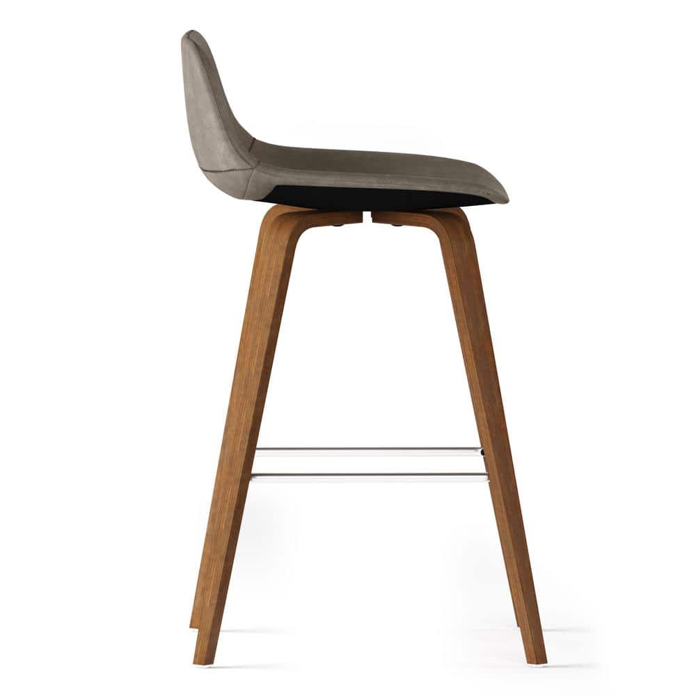 Randolph Distressed Grey Faux Leather Counter Height Stools, Set of 2