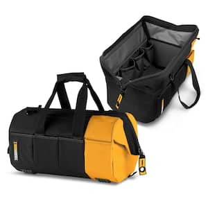 Massive Mouth 16" Black and Gold Tool Project Bag 38 pockets and heavy-duty reinforced rivet construction