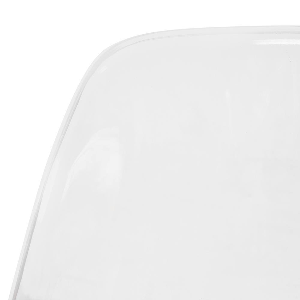 Dover High Back Cross Side Chair in Matte Clear Plastic