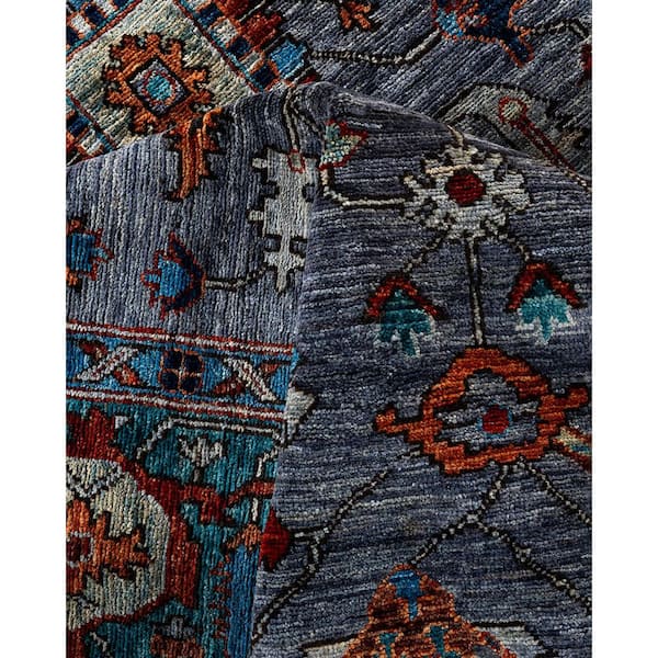 Serapi Gray 6 ft. x 9 ft. Tribal Wool Indoor Area Rug