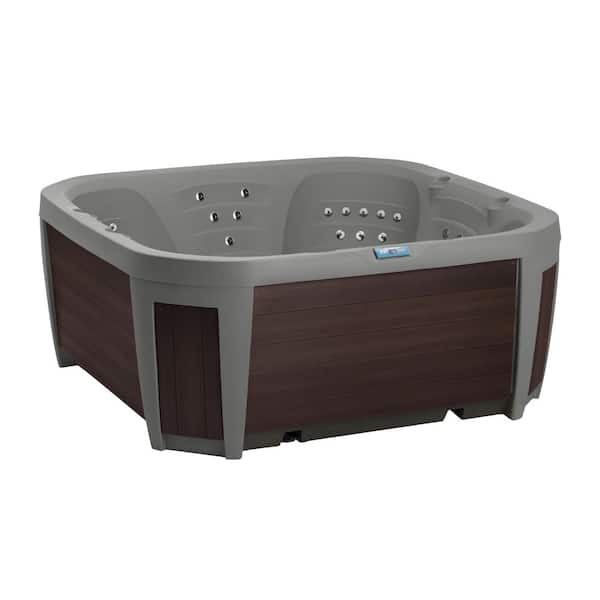 Bali Hot Tub 6-Person, 45-SS Jet Open, 230V with Stainless Heater, Ozone, Waterfall and Upgraded Synthetic Wood Skirt