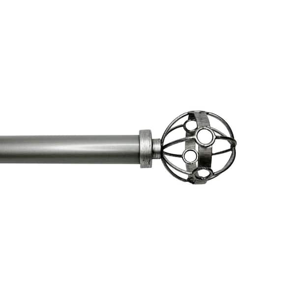Versailles Home Fashions Escencial 72 in. - 144 in. Adjustable Single 1 in. diam. Atlas Rod in Antique Silver