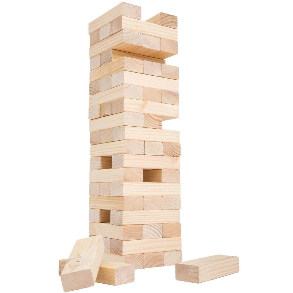  WOOD CITY Giant Tumbling Timber Tower Game (Stacking from 2 to  4 Feet), Classic Jumbo Outdoor Game for Adults Kids Family, 54 Pieces  Premium Pine Wood Blocks Toy : Toys & Games