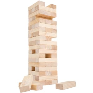 Giant Wood Block Stacking Game Jumbo Pine Wood Blocks Outdoor Backyard Entertainment for the Family and Kids (54-Piece)