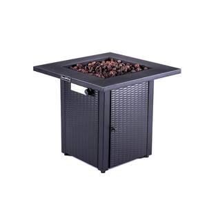 50000 BTU Square Steel Propane Mocha Fire Pit Table