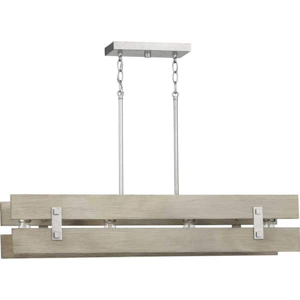 Progress Lighting Hemsworth Collection 4-Light Galvanized Finish Coastal Chandelier Light