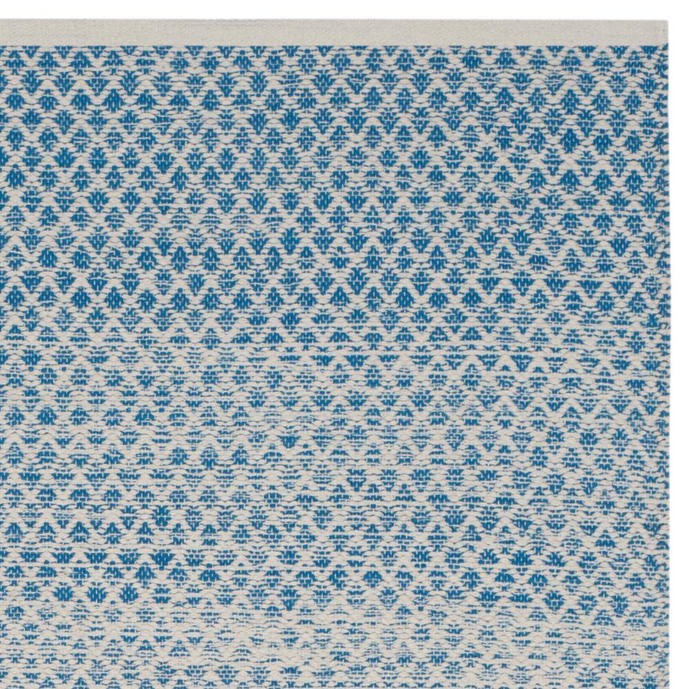 Handmade Blue/Ivory Cotton Flat Woven 4' x 6' Area Rug