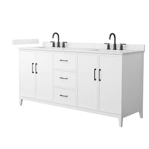 Elan 72 in. W x 22 in. D x 35 in. H Double Bath Vanity in White with Giotto Quartz Top